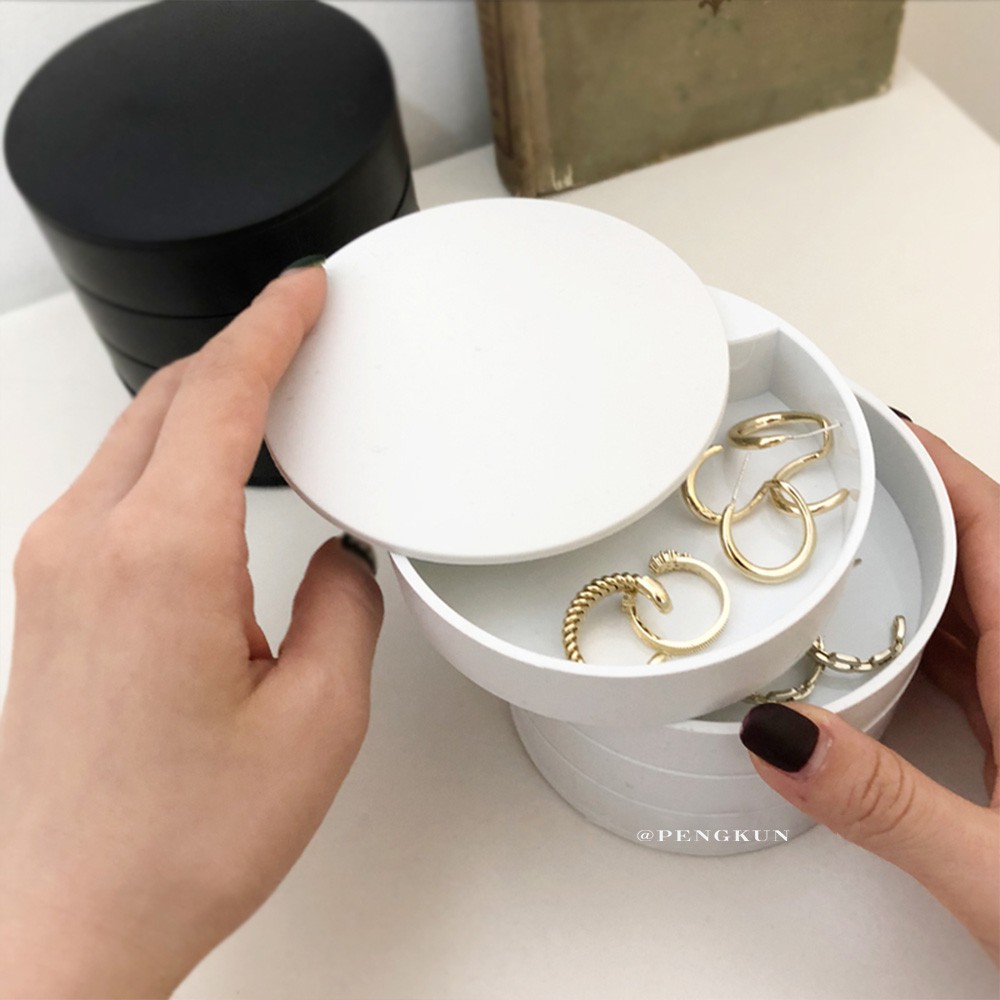 Hộp Đựng Trang Sức Để Bàn Nhiều Tầng Kiểu Dáng Sáng Tạo Phong Cách Bắc Âu Thời Trang