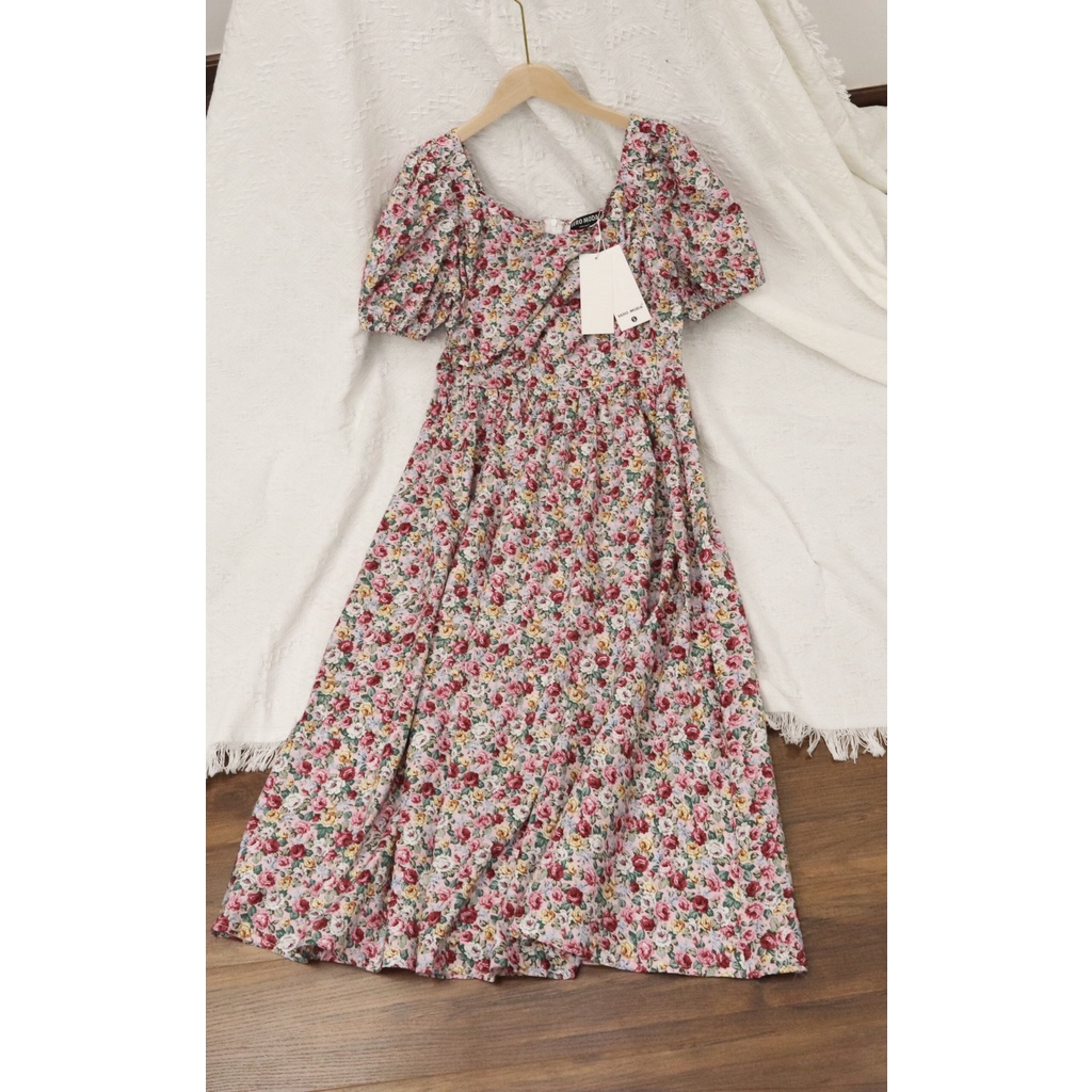 Đầm Midi V.e.r.o.M.o.d.a Hoa Nhí - Hàng xuất dư 100%