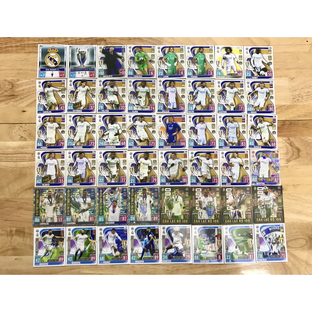 Album thẻ Nhà Vô Địch Châu Âu Real Madrid 2022