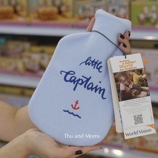 Túi chườm Fashy nhập khẩu Đức size 0.8L bọc len xốp màu xanh - túi chườm nóng lạnh - túi chườm bụng kinh