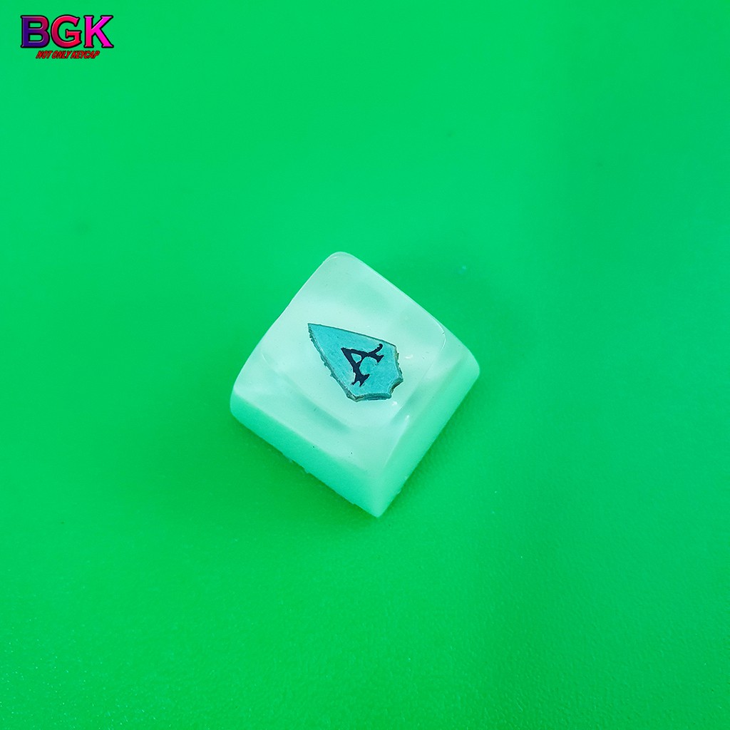 Keycap Lẻ Artisan Logo Green Arrow Của DC SA profile ( keycap resin độc lạ )( Keycap Artisan )