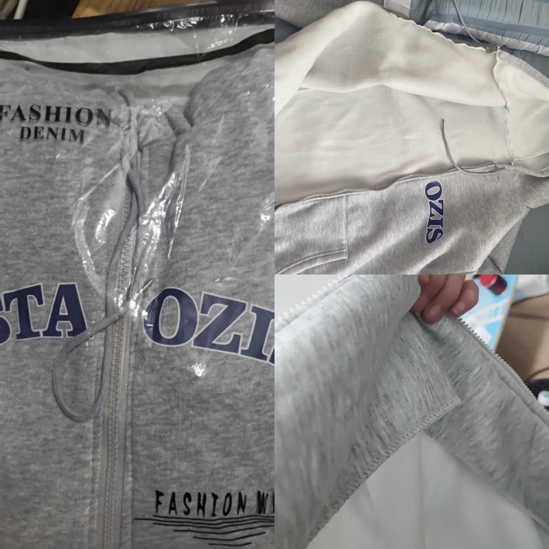 [SẴN] Áo KHOÁC Mũ 2 Lớp Hoodie OZIS Kéo Khoá Zíp From Rộng Tay Bồng Ulzzang Unisex