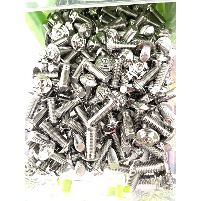 ốc salaza thái inox 304 8li25 5li15 nhiễn 6li15 5li15 6li20 5 cạnh và đầu thái