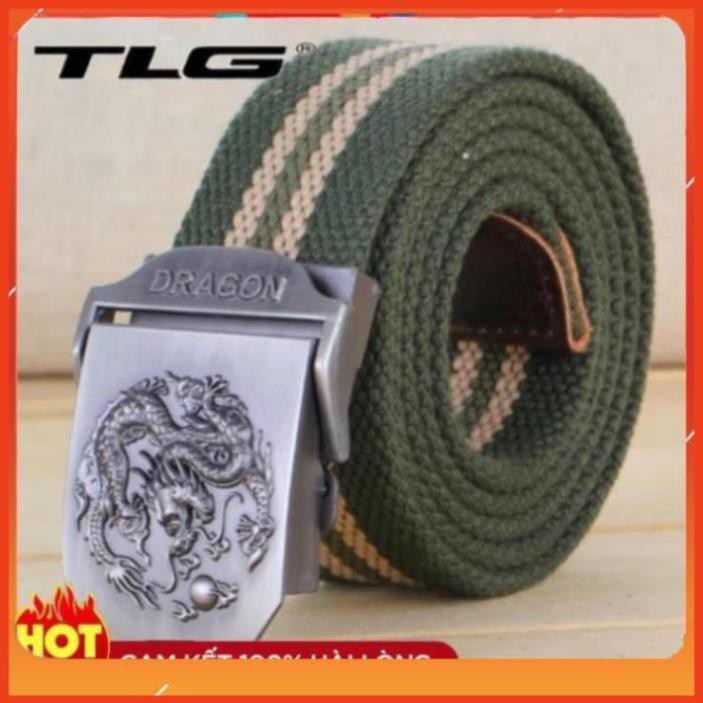 ❤️Deal Sốc❤️ Thắt lưng nam dù đầu rồng Đồ Da Thành Long 924 5(xanh sọc) tặng 01 bút bi cao cấp TLG M 410 ❤