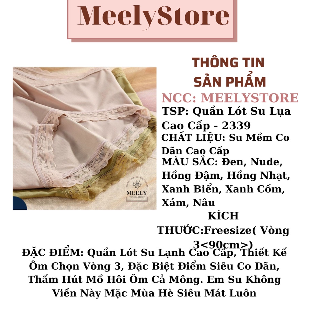 Quần Lót Su Lụa Nữ Không VIền Cao Cấp Nâng Mông Cạp Vừa  Mềm Mại Siêu Mát Co Giãn 4 Chiều Nhẹ Như Không Mặc - 1739