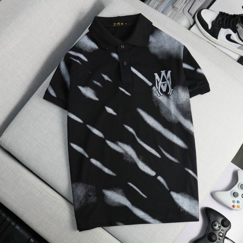 Áo thun POLO nam đẹp có cổ tay ngắn phối họa tiết sang trọng cá tính chất vải thun cotton cao cấp mẫu mới giá rẻ
