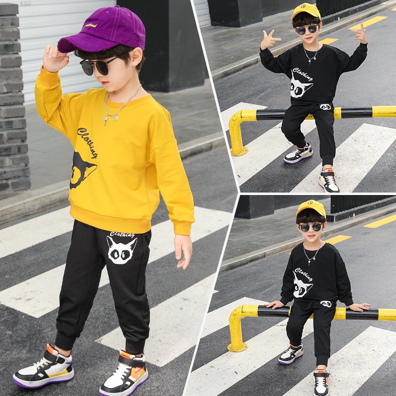 Bộ quần áo thu đông trẻ em 11-21kg (1-5 tuổi) mẫu Clothing dành cho bé trai