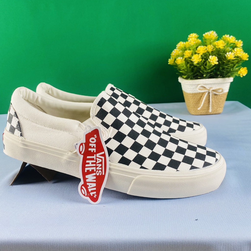 Giày Vans Lười Caro Không Dây - Xỏ Phát Đi Luôn Tiện Lợi Ra Ngoài Đi Chơi