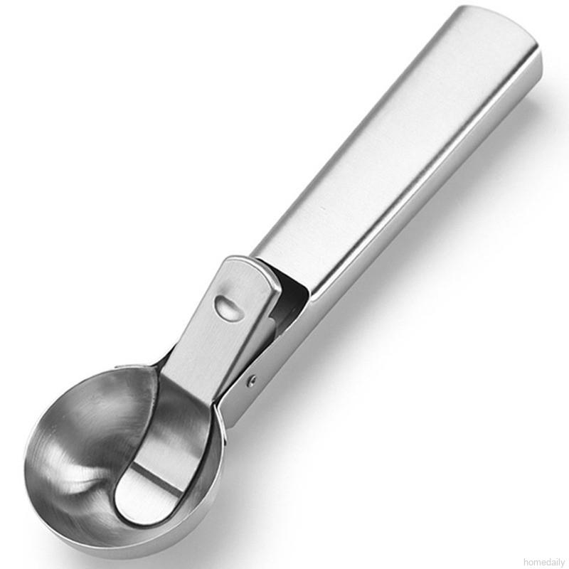 Ice Cream Scoop Stainless Steel Ice Cream Spoon Metal Icecream Cookie Scoop Melon Fruit Baller Ice Ball Maker Kitchen