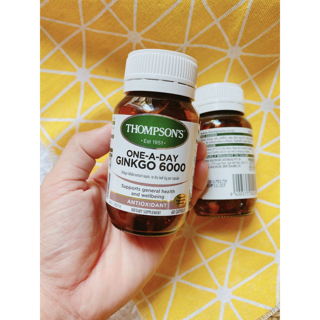 Bổ não Thompson's Ginkgo Biloba 6000mg 60 viên - Xuất xứ Úc | Thế Giới Skin Care