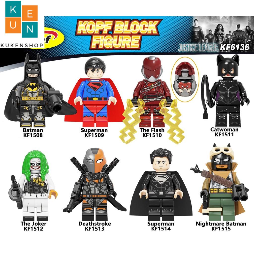 Minifigures Justice League Đồ Chơi Lắp Ráp Các Mẫu Nhân Vật Siêu Anh Hùng Batman Superman The Flash Joker KF6136