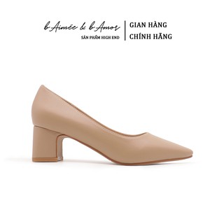 Giày Cao Gót Nữ bAimée & bAmor Basic Trơn Đế Vuông Công Sở Cao 5cm Thời Trang Hàn Quốc Đẹp Chính Hãng Cao Cấp - MS0001