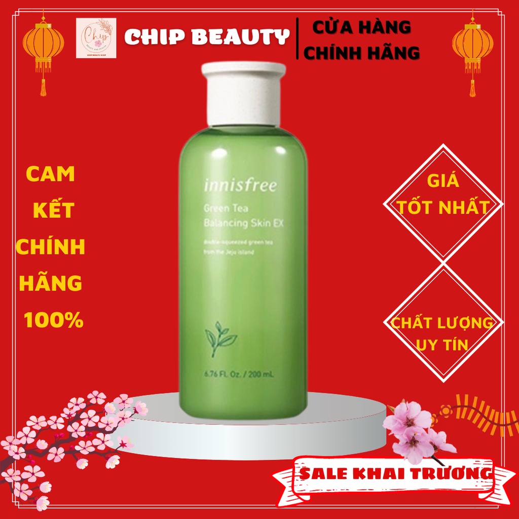 Toner/ Nước Hoa Hồng Innisfree 200ml Hàn Quốc (3 Loại Trà Xanh, Hoa Anh Đào, Dầu Mụn)