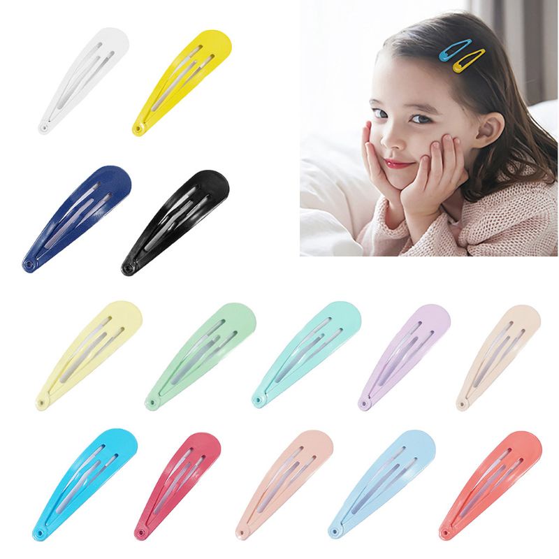 Set 20 Kẹp Tóc 5cm Màu Sắc Xinh Xắn Cho Bé Gái