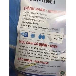 Bộ quần áo cách ly y tế phun phòng dịch y tế