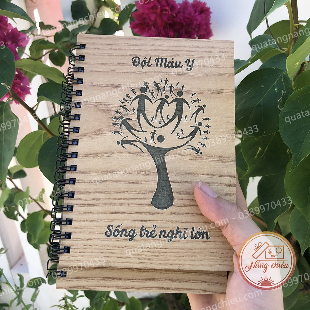 Sổ ghi chép dành cho đội, nhóm, lớp Sống trẻ nghĩ lớn - Khắc hình logo theo yêu cầu - Sổ 100 trang dày dặn