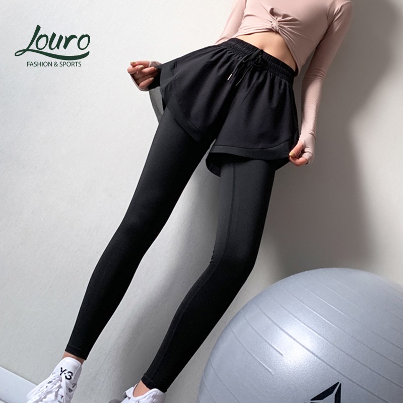 Quần tập Yoga nữ Louro QL31 có quần Short liền che khuyết điểm, co giãn 4 chiều, thoáng mát, tập Gym, Zumba