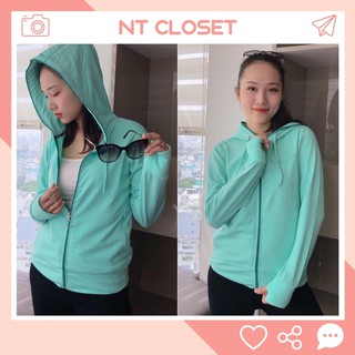 Áo khoác nữ chống nắng, vải mềm mịn, bền màu Màu xanh ngọc - NT CLOSET - AK042