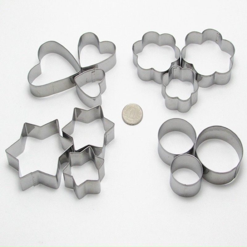 Bộ 12 khuôn inox tạo hình trái cây, làm bánh cho bé