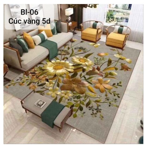 🌎Thảm trải sàn Sofa trang trí phòng khách Bali in 3D Nhung nỉ lì cao cấp