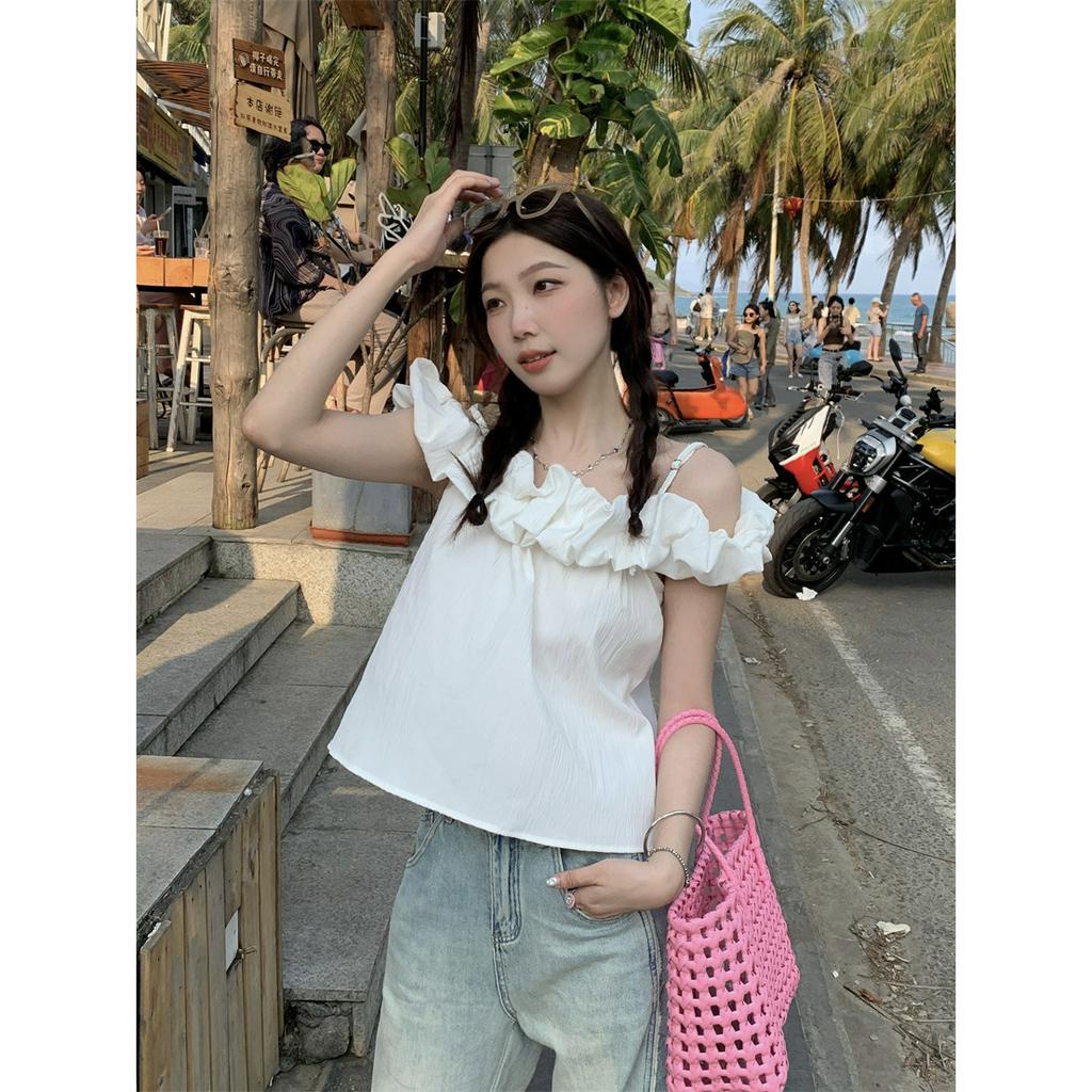 Áo Sơ Mi Một Dây Hở Vai Phong Cách Ngày Lễ  tao bao