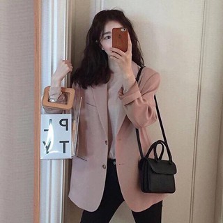 Áo Khoác Vest Nữ màu hồng nhạt