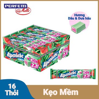 Kẹo Mềm Alpenliebe 2Chew Hương Dâu - Dưa Hấu (Hộp 16 thỏi)
