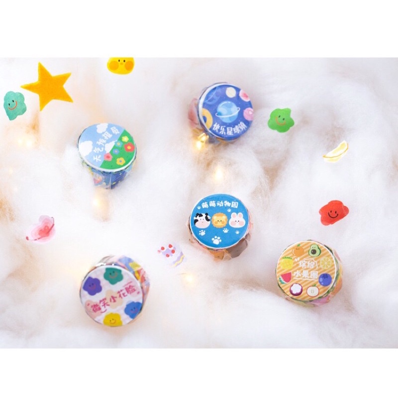 Băng Keo Washi Tape Trang Trí Sổ Tay Hoạ Tiết Hoạt Hình Đáng Yêu