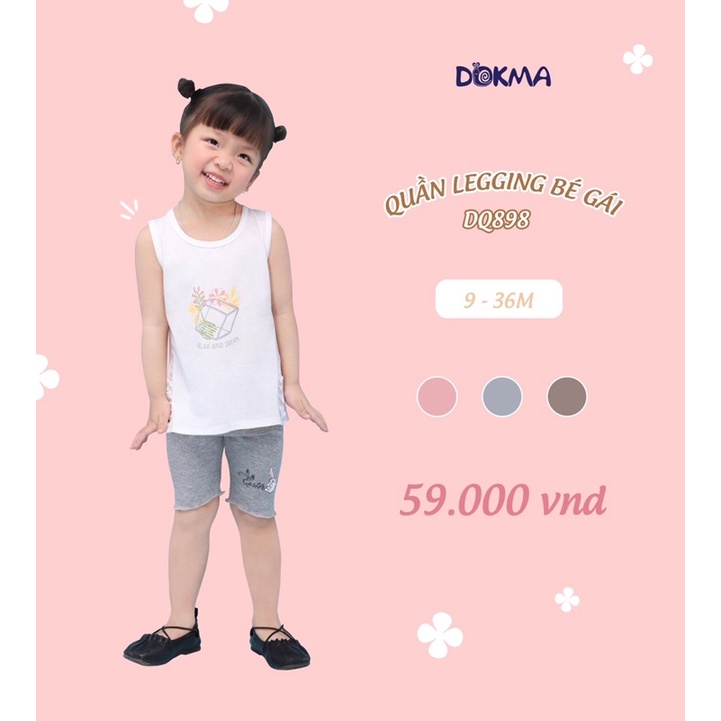 Quần lửng legging Dokma bé gái 6-36 tháng