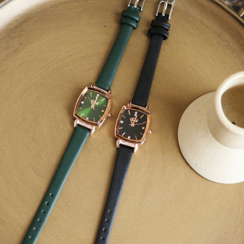 Đồng hồ nữ chính hãng đeo tay dây da mặt vuông đẹp chống nước LaCy Watch DHVGE0008
