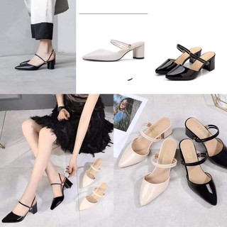 sandal đế thấp , bít mũi hở gót 2 kiểu T&T
