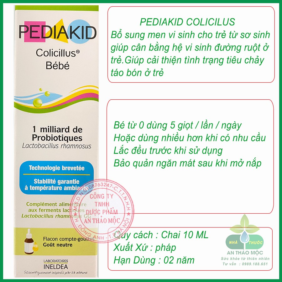 Pediakid Colicilus BéBé.Men Vi Sinh Nhỏ Giọt Giúp Bé Tiêu Hóa Tốt,Hấp Thụ Dinh Dưỡng