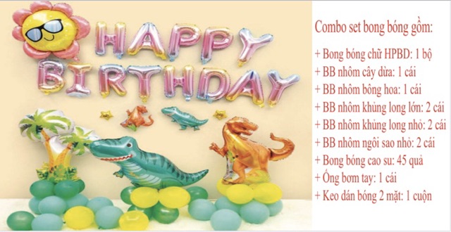 HCM - Set bong bóng trang trí sinh nhật cho bé