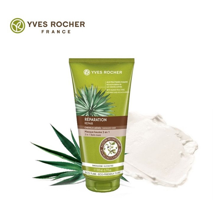 Mặt Nạ Phục Hồi Tóc Hư Tổn Yves Rocher Repair 2In1 Balm Mask 200ML Pháp