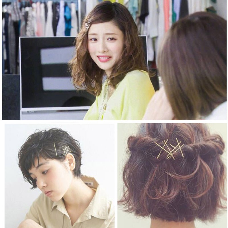 Kẹp tóc kim loại thiết kế đơn giản cho nữ