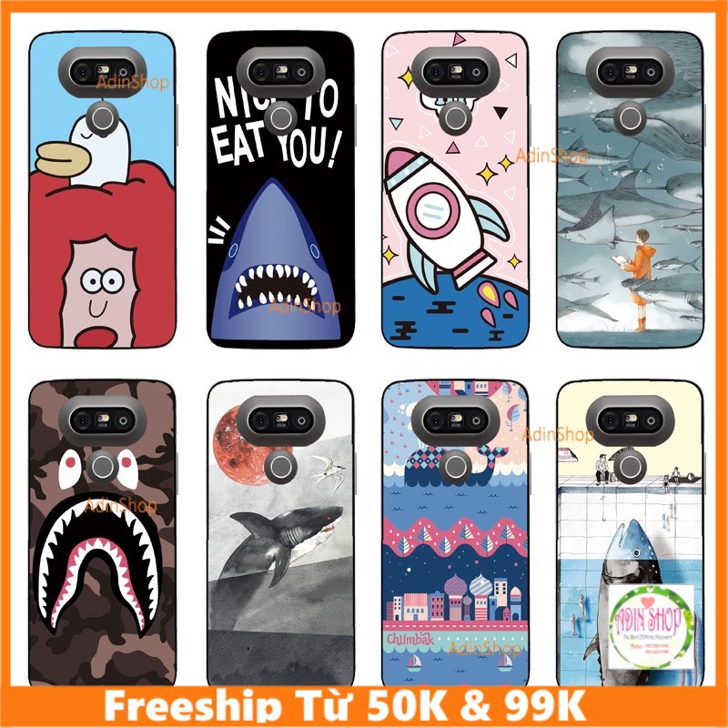 Case ốp lưng dẻo hình Cartoon Shark Back Cover LG G7 G6 G5 G4 G3 G2