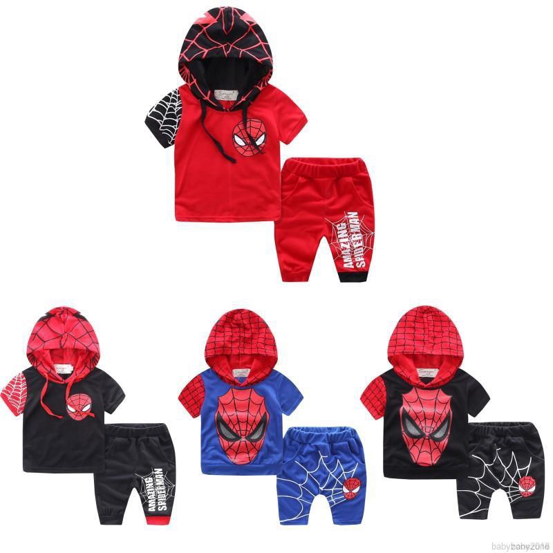 Bộ áo thun hoodie + quần short mùa hè cho bé trai