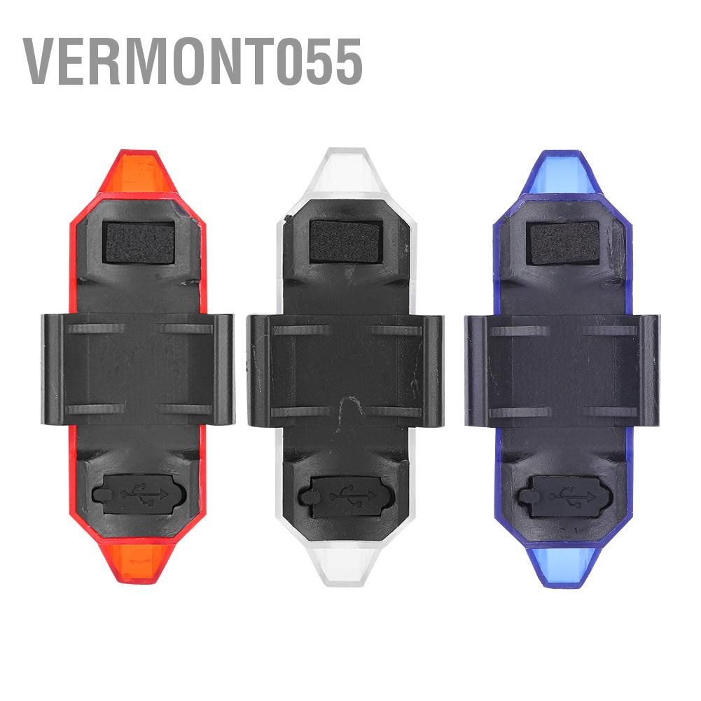 Hàng Hot Đèn hậu xe đạp 5LED có thể sạc lại USB 4 chế độ Đèn sau xe đạp Hàng giao ngayVermont055