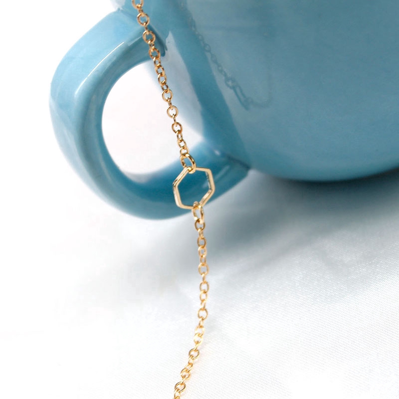 Vòng đeo tay 6 cạnh hình học màu vàng / bạc phong cách đơn giản | BigBuy360 - bigbuy360.vn