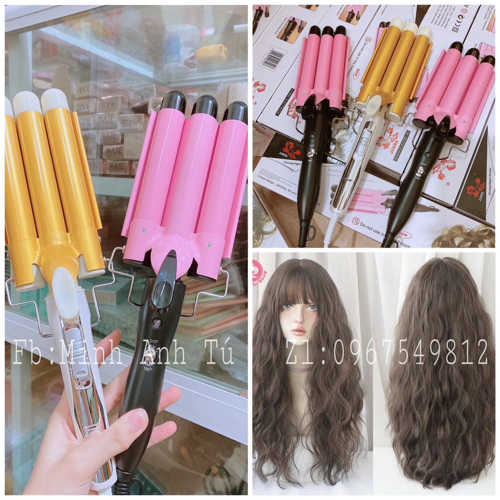 Máy dập sóng làm xoăn 3 trục tạo kiểu tóc đẹp hình sóng nước ĐỦ SIZE, CÓ BẢO HÀNH[CHÍNH HÃNG]