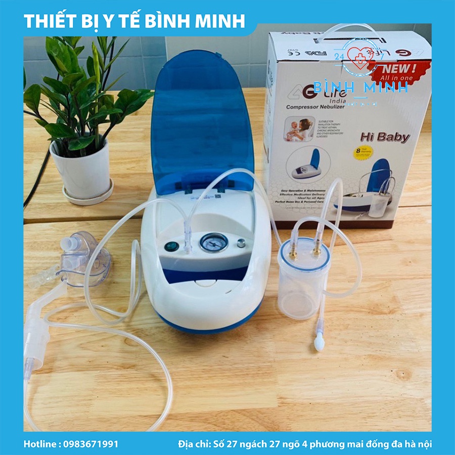 ( TBYT BÌNH MINH ) Máy Hút Mũi Xông Khí Dung 2 Trong 1 AG Life HI BABY 2020 Có Điều Chỉnh Tốc Độ