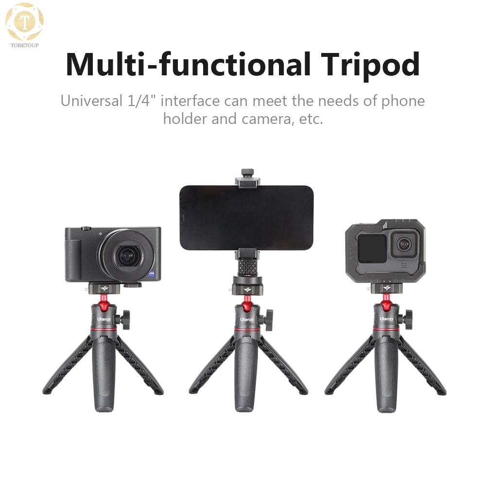 Shipped within 12 hours】 Ulanzi 2-in-1 Quick Release Selfie Stick Tripod 28cm/11in 3-level Adjustable 1.5KG Payload with Quick Release Ball Head Horizontal Vertical Shooting for DSLR Smartphone