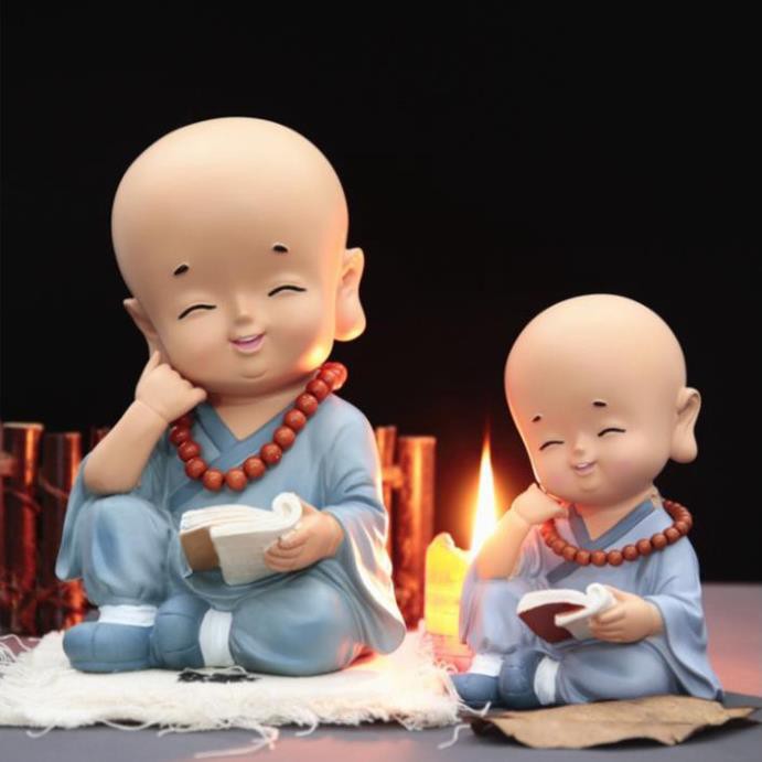 Tượng Chú Tiểu Áo Xanh Size Vừa 15cm
