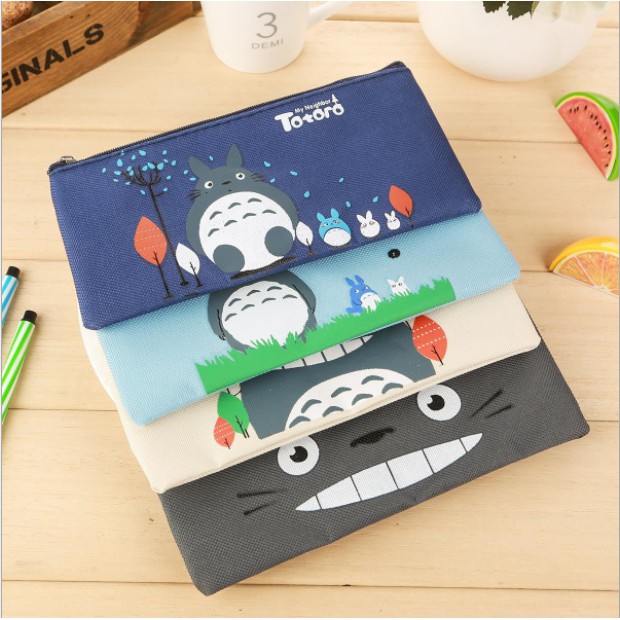 Túi vải canvas đựng bút - Túi đựng bút vải canvas Totoro đáng yêu