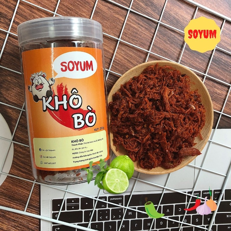 Khô bò sợi hộp 250g,khô bò Soyum thơm ngon từng sợi | BigBuy360 - bigbuy360.vn