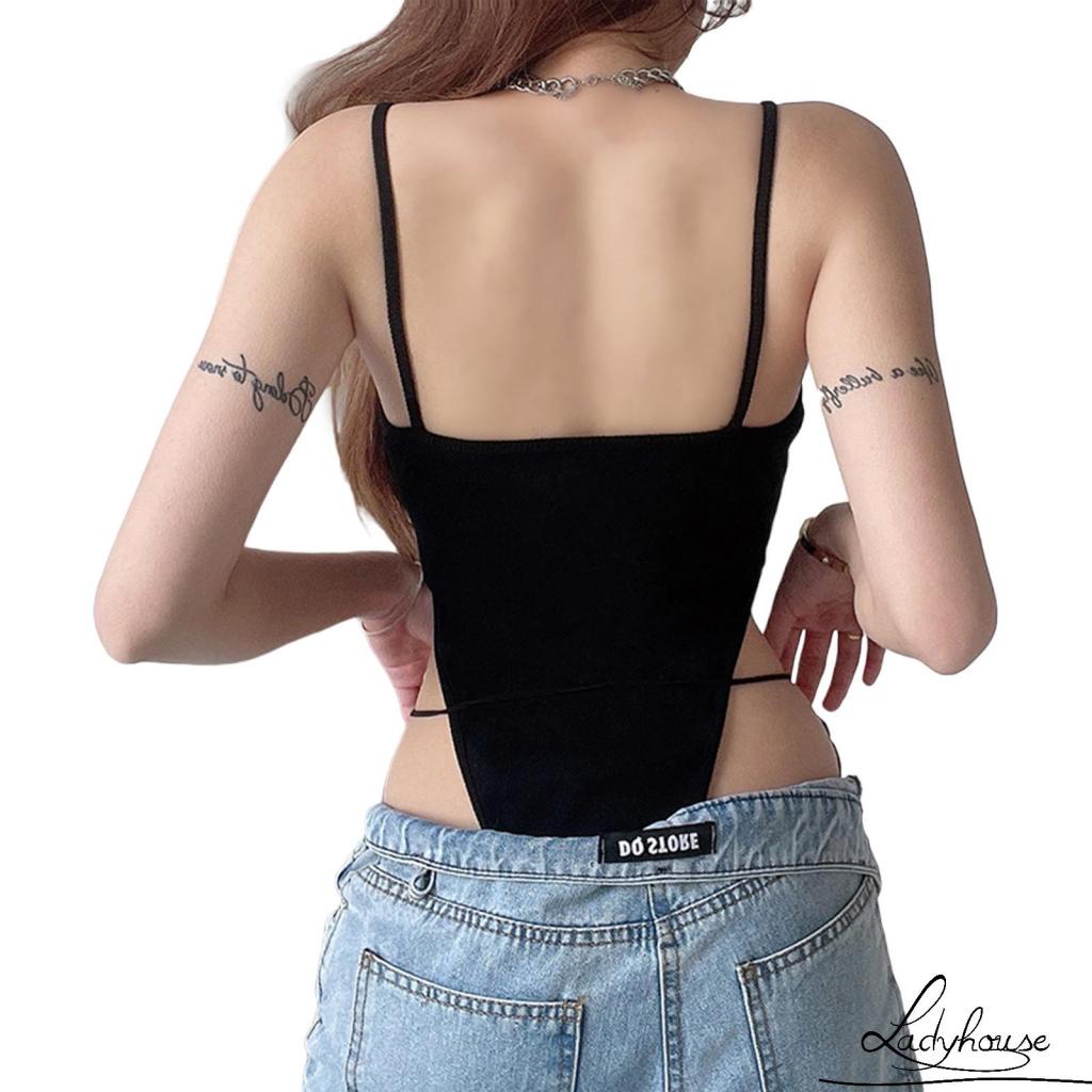 Bộ áo liền quần cổ chữ U không tay màu sắc đơn giản thời trang dành cho nữ