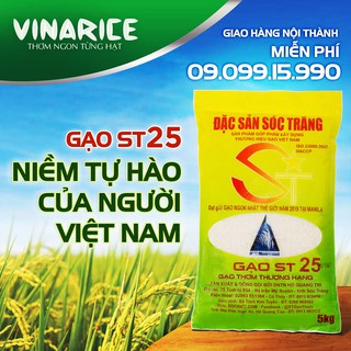 Gạo Đặc Sản Sóc Trăng ST25 5kg - Gạo ngon nhất thế giới 2019 - chính hãng