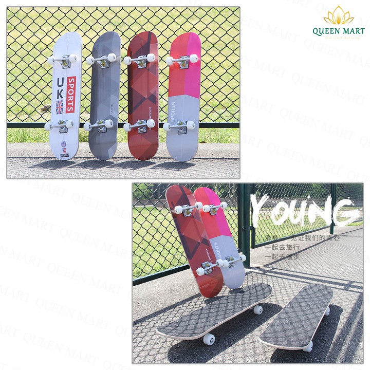 VÁN TRƯỢT THỂ THAO 7 LỚP GỖ PHONG ÉP MẶT NHÁM – VÁN TRƯỢT SKATEBOARD TIẾP SỨC ĐAM MÊ TLP96