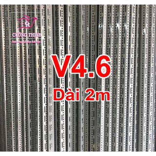 Sắt V lỗ V4x6 dài 2m, dày 2mm,Thanh Sắt V lỗ, Lắp ráp kệ sắt kho hàng, Kệ V lỗ...