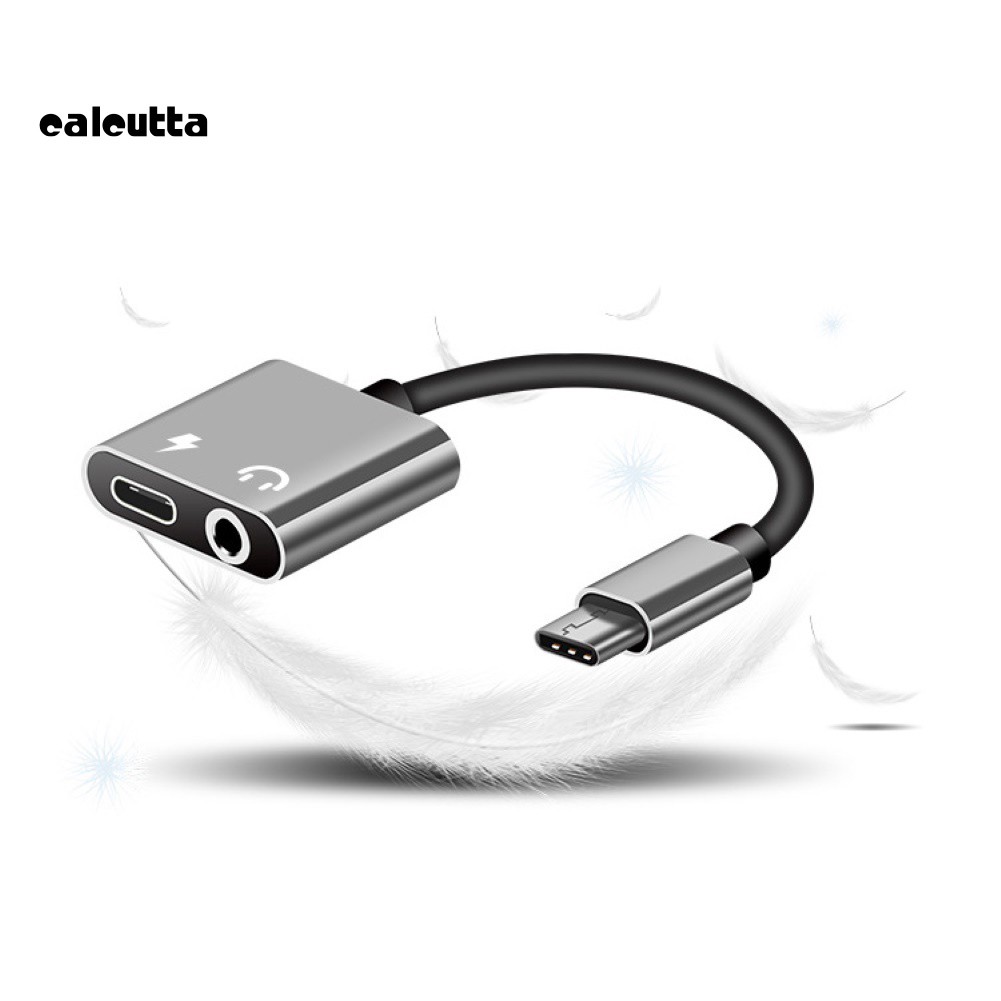 Cáp sạc 2 trong 1 kết nối tín hiệu âm thanh Type-C và 3.5mm